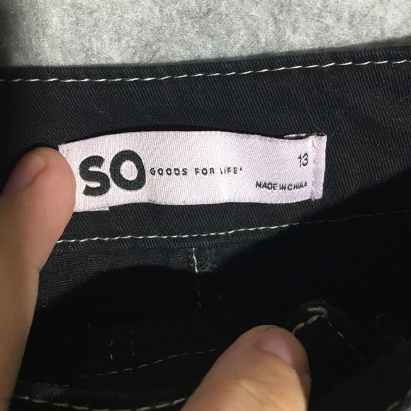 Womens SO Mini Skirt Contrast Stitching Black Casual Summer Club Party Gothic - Picture 3 of 6